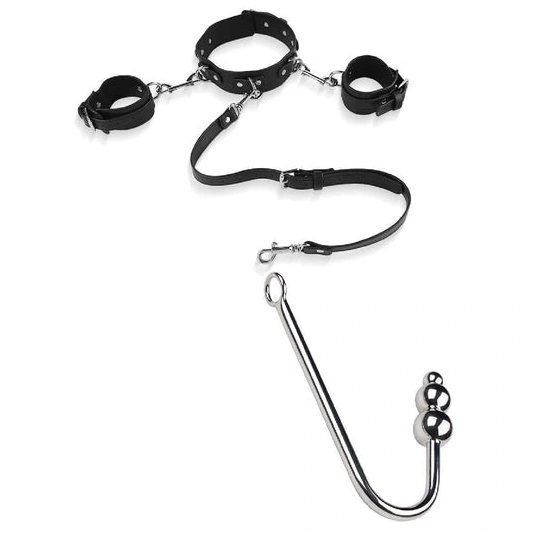 Elegant Anal with Beaded and 5334 Hook Cuffs Collar 0817
